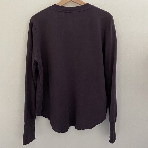 Young Fabulous & Broke Noelle Lace-Up Sweatshirt Purple/Plum Small Cozy Boho - Picture 2 of 8